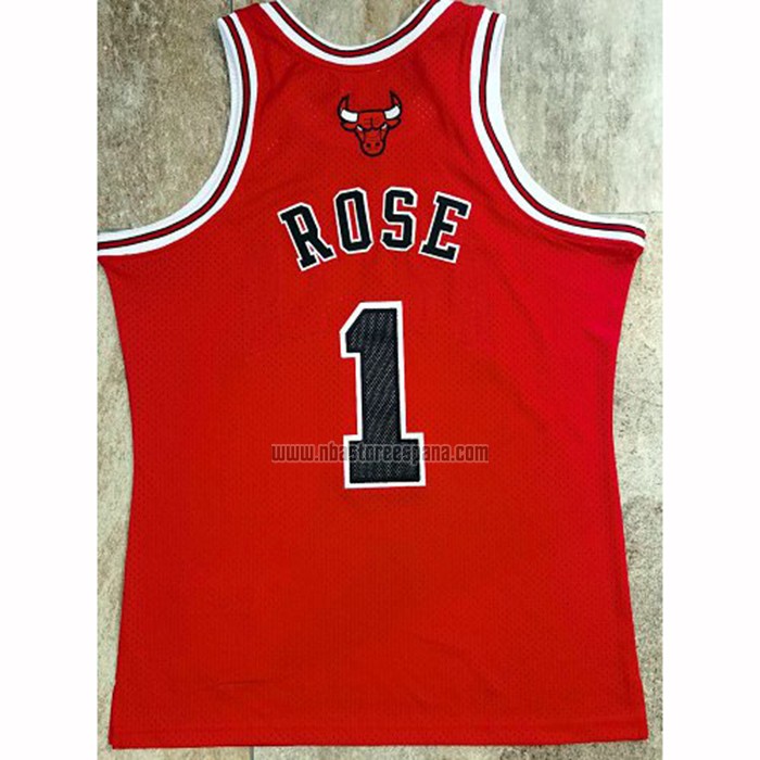 Camiseta Chicago Bulls Derrick Rose NO 1 Hardwood Classics Throwback 2008-09 Rojo